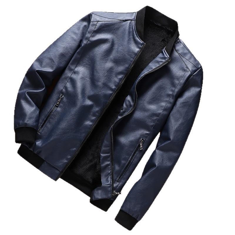 Source Large Size Men's Leather Jacket Business Fashion Casual Trend Spring Leather Jacket Men's Leather Jacket