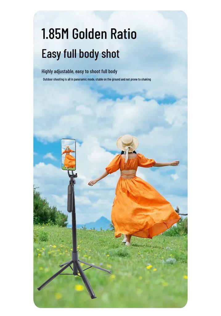 1.8m Magnetic Multifunctional Selfie Stick & Tripod Phone Holder