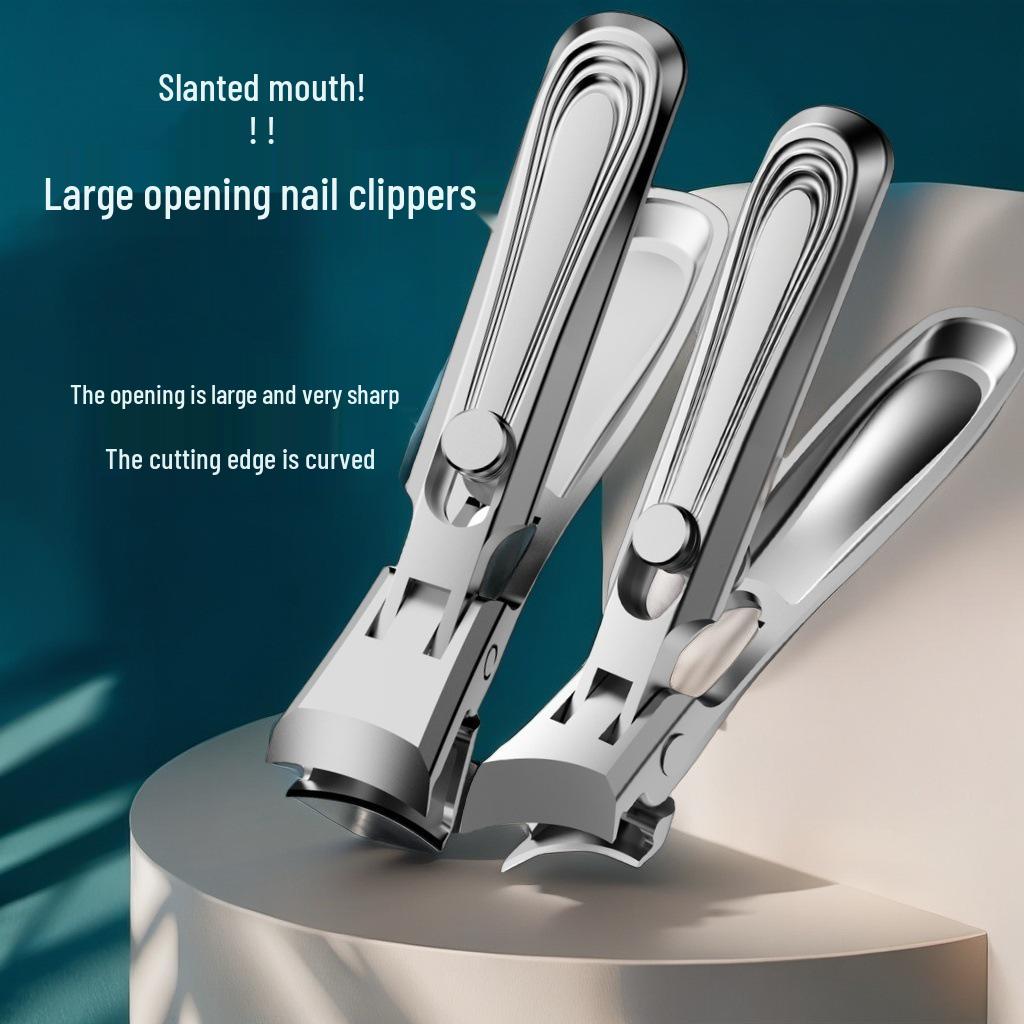 

Stainless Steel Wide-Opening Anti-Splash Slanted Nail Clipper Set for Thick Nails