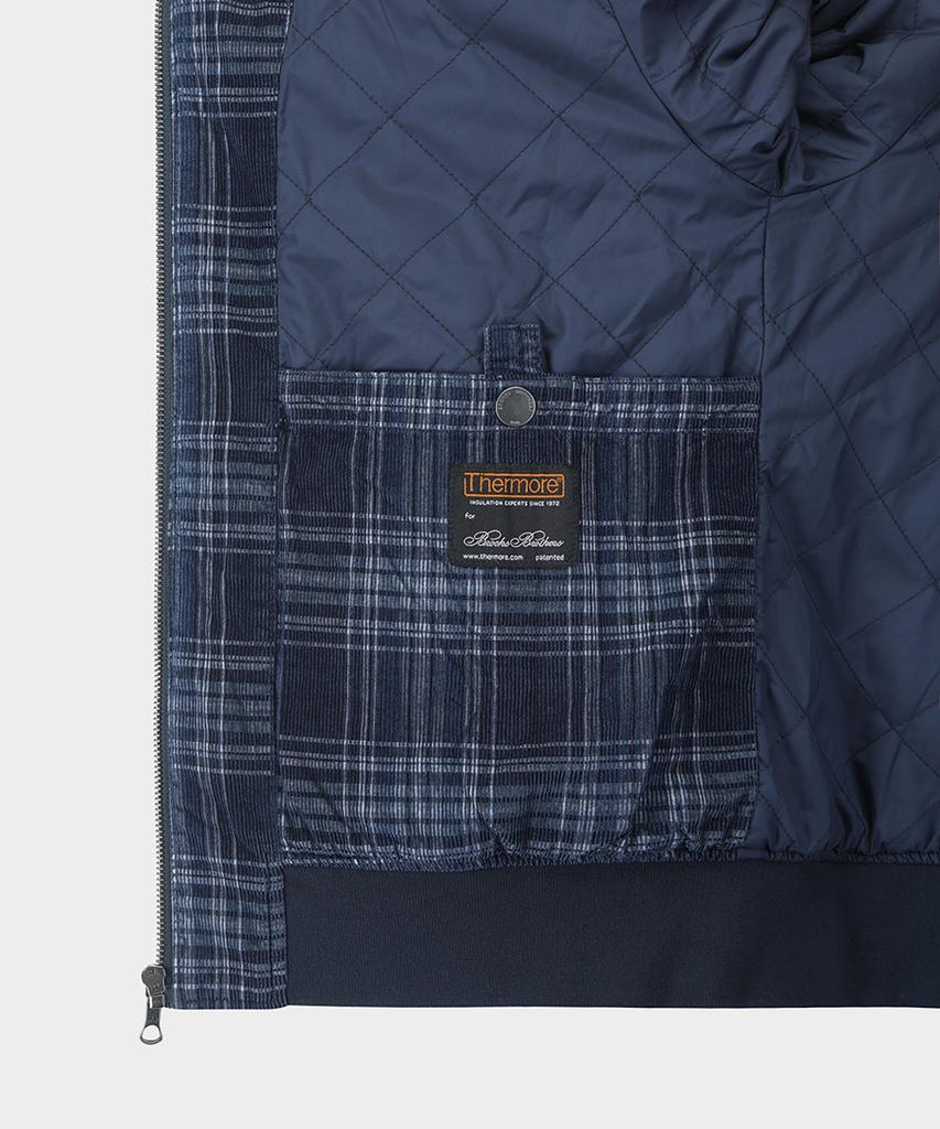 Brooks Brothers Corduroy Check Harrington Jacket (Navy) (Bbojmm4858Qef)