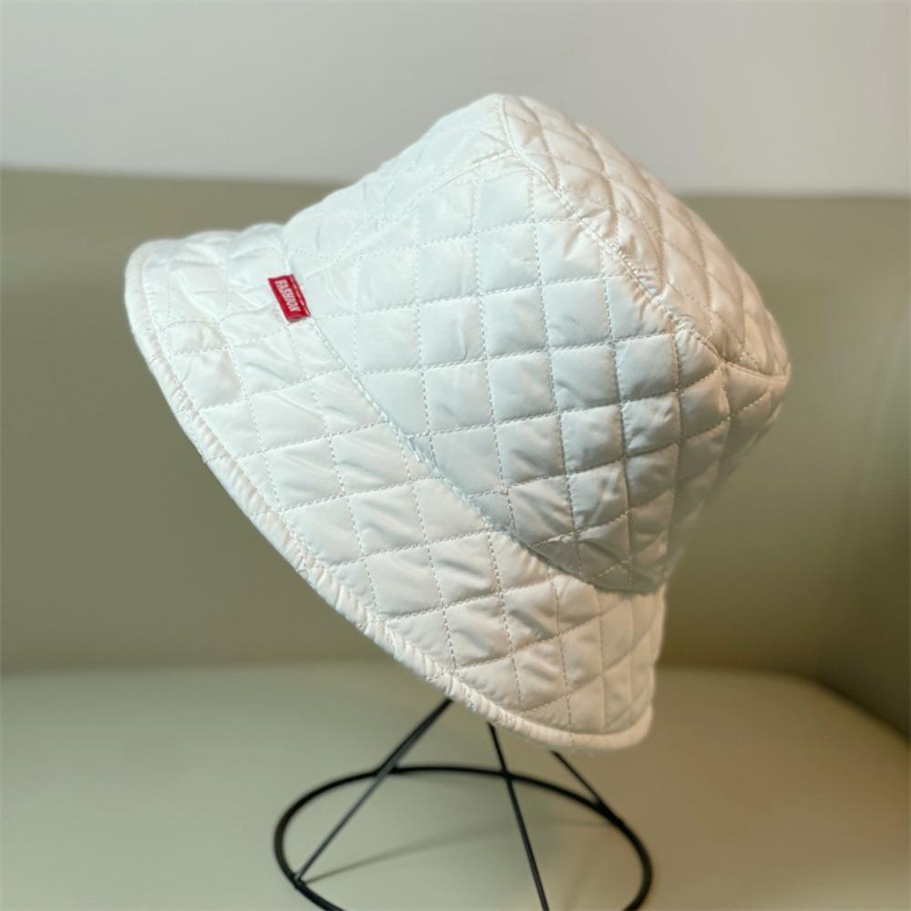 Cotton Gift Ultralight Rhombus Grid Winter Panama Hat Fisherman Hat Korean Style Hat Bucket Cap