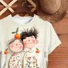 New cute couple pattern short-sleeved T-shirt women