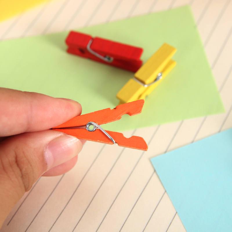 100PCS Small Mini Natural Colorful Wooden Photo Clothespin Craft Decoration DIY Memo Clips Pegs