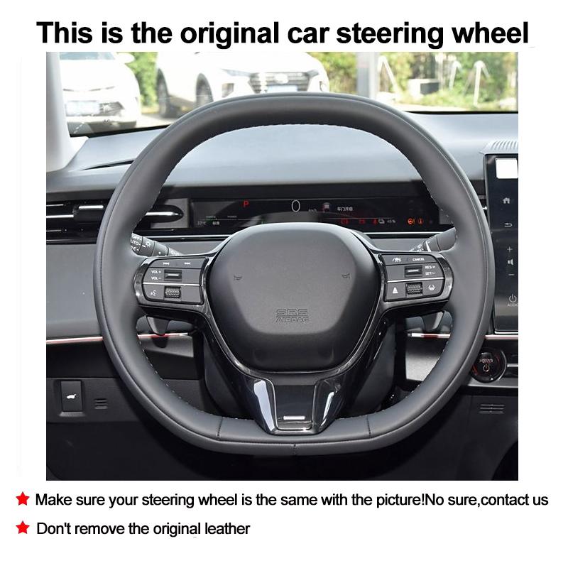 New DIY Hand Stitched Leather Steering Wheel Cover For Honda Ye P7 S7e:NS2 e:NP2 Classic Auto Interior Modified Accessories