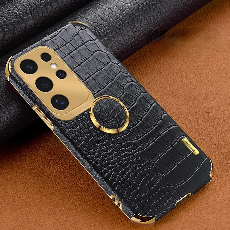 Luxus Krokodilmuster Leder Handyhülle Für Samsung Galaxy S24 FE S23 S22 S21 Ultra Plus FE Note 20 9 8 Rückseite Mit Ring