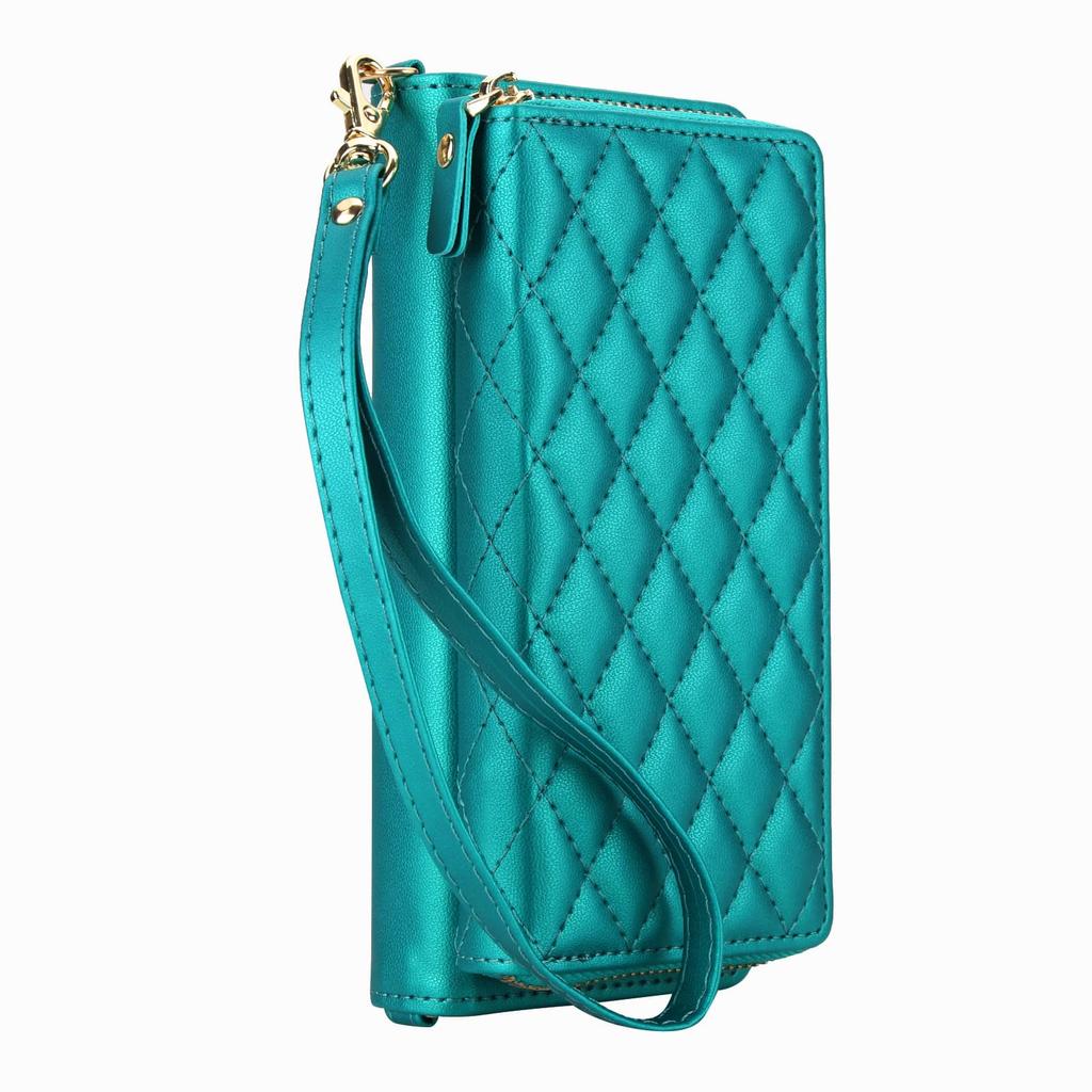 WEFOR Crossbody Wallet Case for Samsung Galaxy Z Fold 7 6 5 4 3 RFID Zipper Flip Cover Card Slots Kickstand Wrist Strap Purse