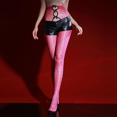 Crotchless Hosiery Glossy Pantyhose Stockings Oil Shiny Tights Thigh-High Ultra-thin Polka Dot Invisible Women Erotic Pantyhose