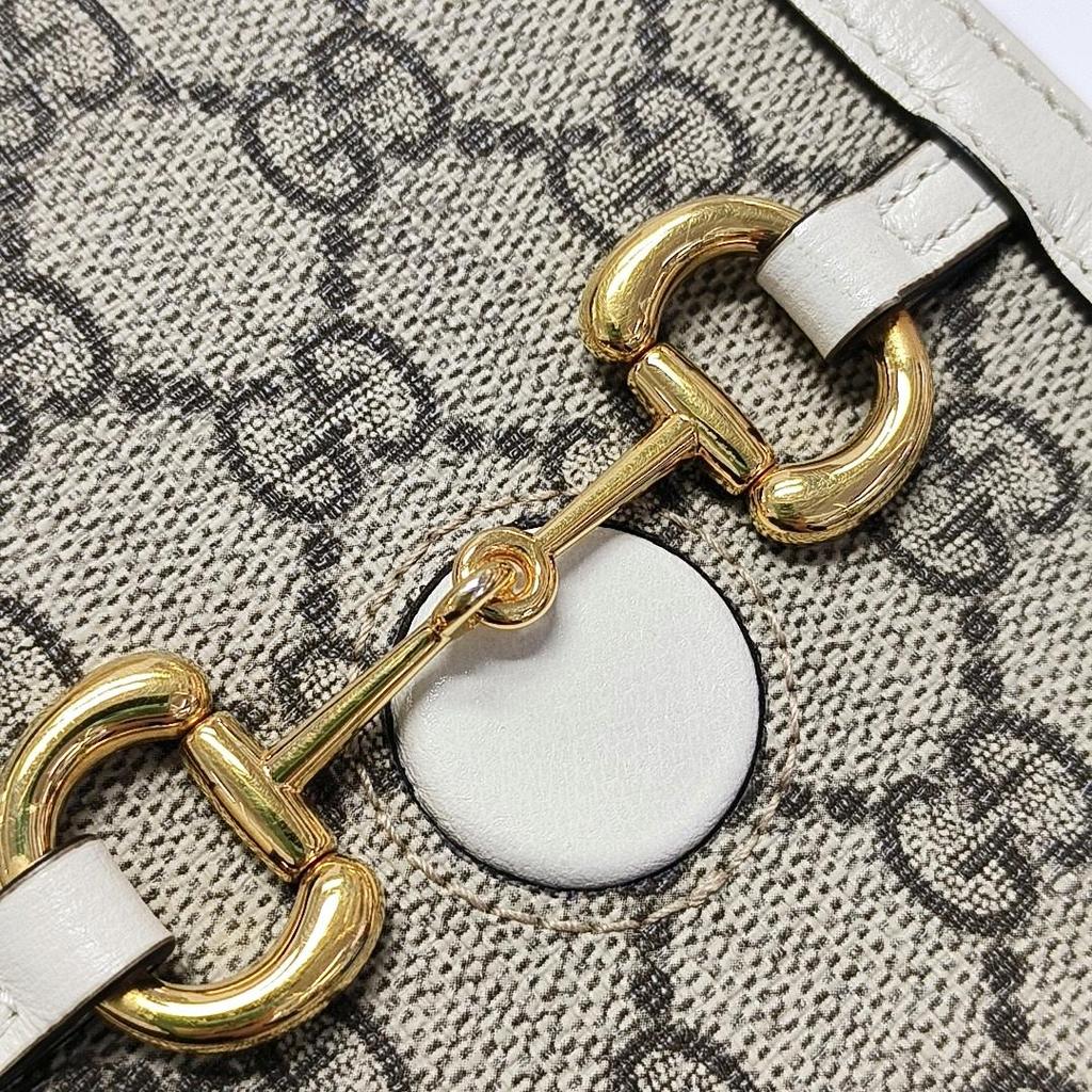 [Pre-Owned] Gucci Horsebit 1955 Mini Bag 'Beige/Ebony/White' - Very Good #XPZU1A