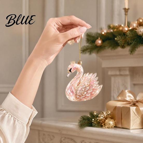 Durable Festive Decor Hanging Thoughtful Ornament Acrylic Animal Christmas Faux Crystal Flat Print Gift