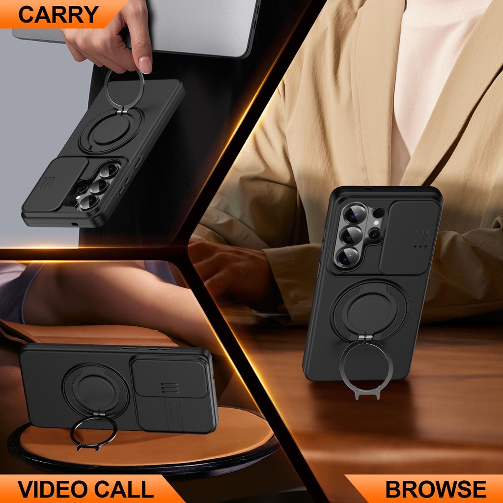 Ring Holder Bracket Hard Case for Samsung Galaxy S26 Ultra S25 Plus S24 S23 S22 Ultra Dual Layer Heavy Duty Phone Cover