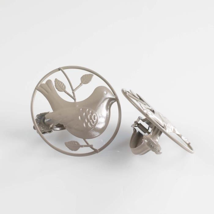 Embrasses - Jolie Passereau - Marron - 30 X 50 Cm - Taupe - Métal