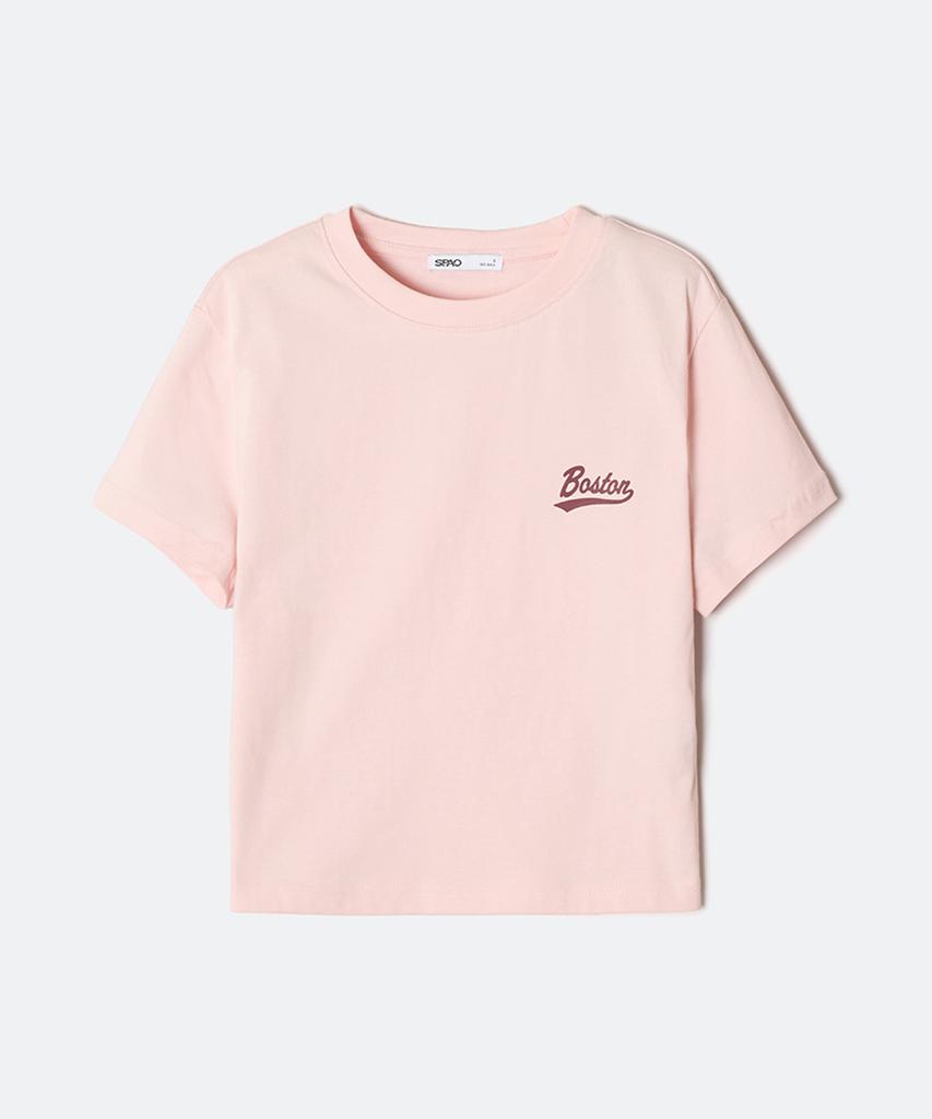 Seupao Boston Small Letter Crop Short Sleeve Tee_Sprpg24G71