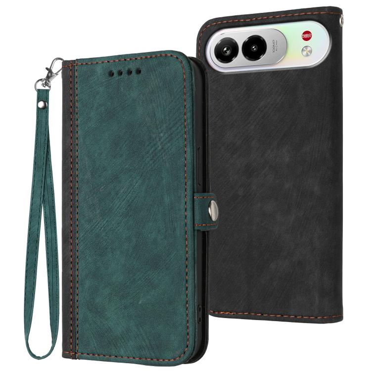 Side Buckle Double Fold Hand Strap Leather Phone Case