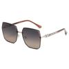 New European and American fashion square hollow polarized sunglasses women's personalized metal glasses legs sunscreen sunglasses women's