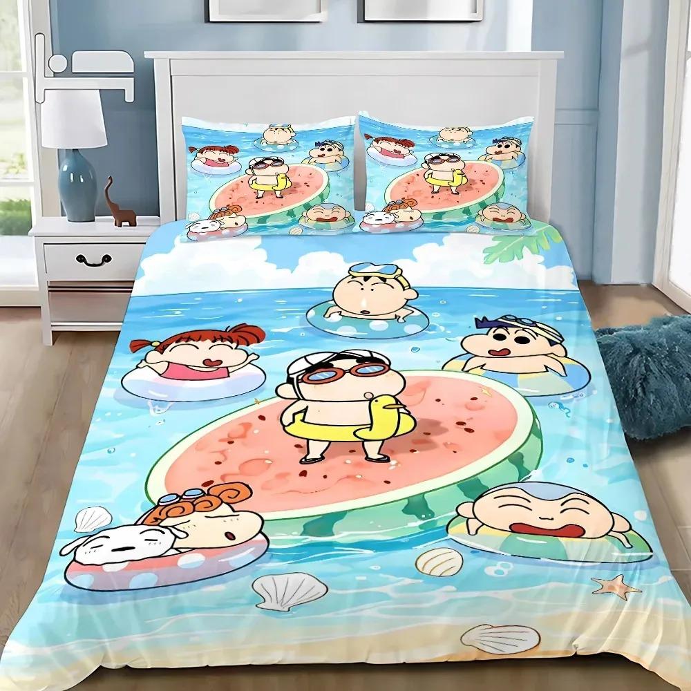 Bettdecke Cartoon C-Crayon Shin Chan Bettwäsche-Set Für Kinder Erwachsene Einzel Doppel Große Größen Schlafzimmer Dekoration Geschenk