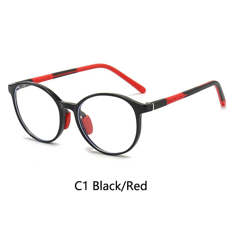 2024 New Girls Boys Round Blue Light Blocking Glasses Custom Myopic Hyperopic Glasses Durable Silicone TR Kids Glasses Frame