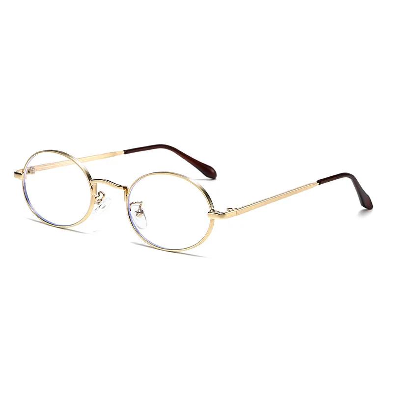 Men Women Trendy Finished Myopia Glasses Unisex Small Round Frame Eyewear Vintage Fashion Blue Light Blocking Eyeglasses 0-4.0