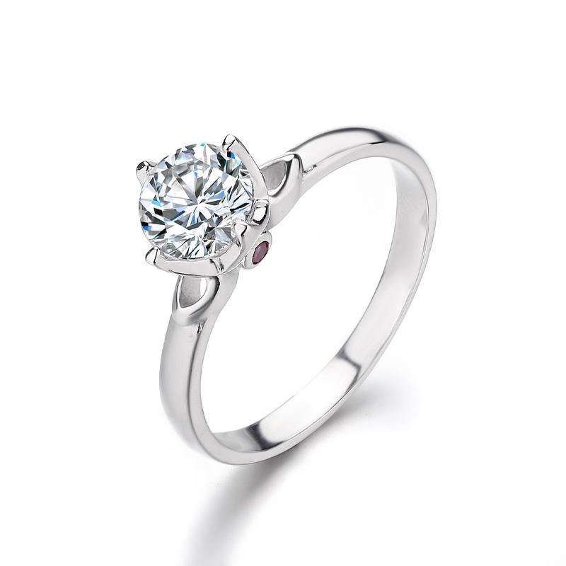 

Кольцо для коронации True Love Silver S925, женское Guochao, голое тело, двойная любовь, красное бриллиантовое открытое кольцо, простое серебряное бриллиантовое кольцо No. 9