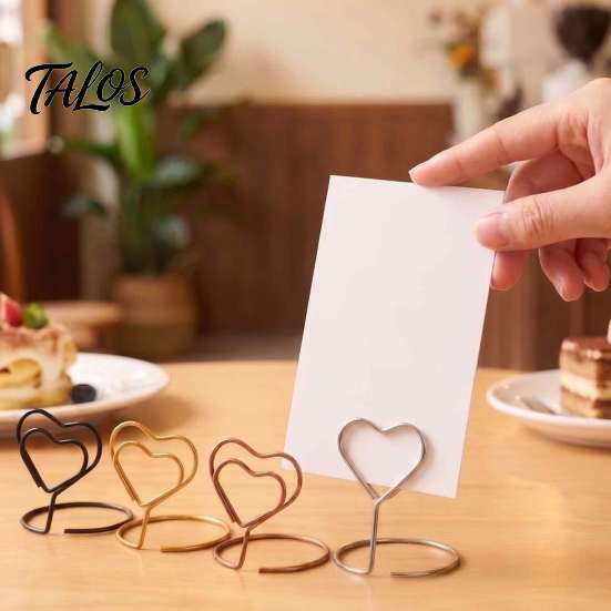 Desktop Metal Clip 20Pcs Hollow Heart Table Number Holder, Love Place Card Stand, Note Clips for Photos, Food Signs, Memo Notes, Weddings, Birthdays,