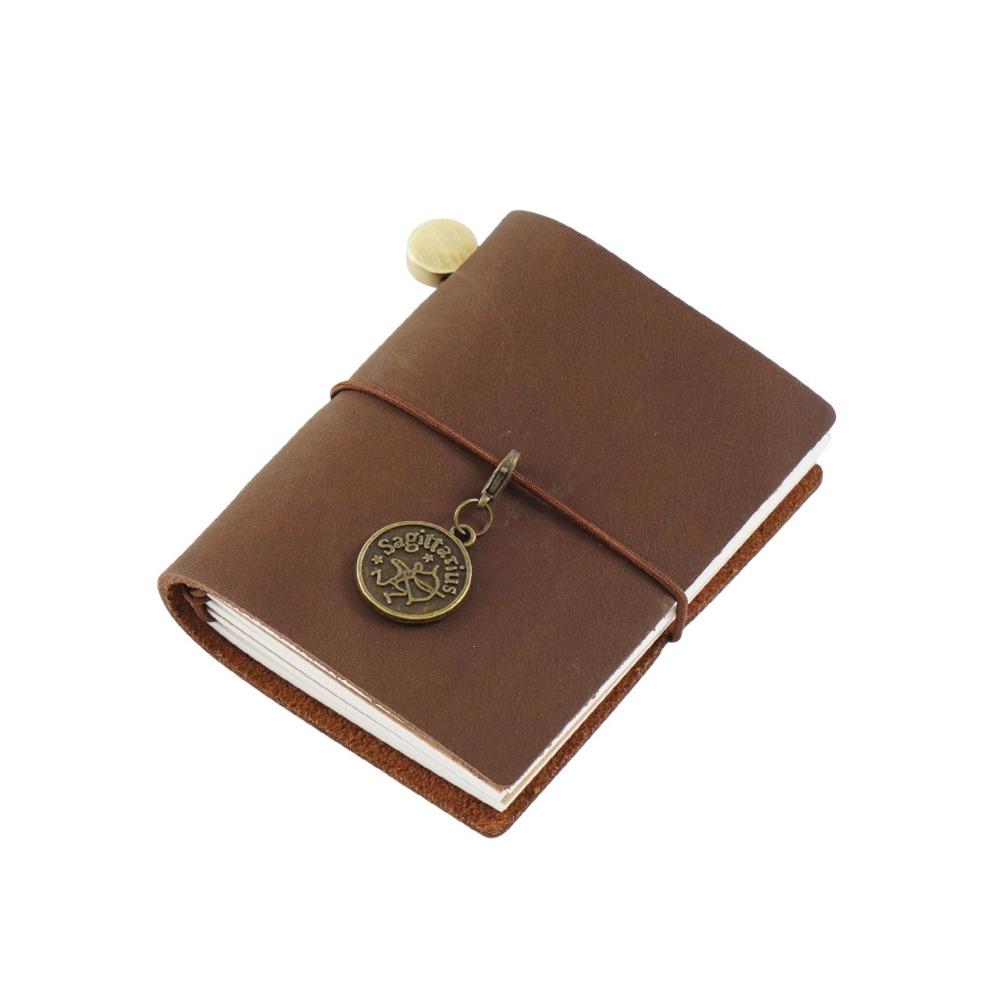 Genuine Leather Traveler's Notebook Mini Size Leather Notebook Gift Loose-leaf Notebook  For Notes