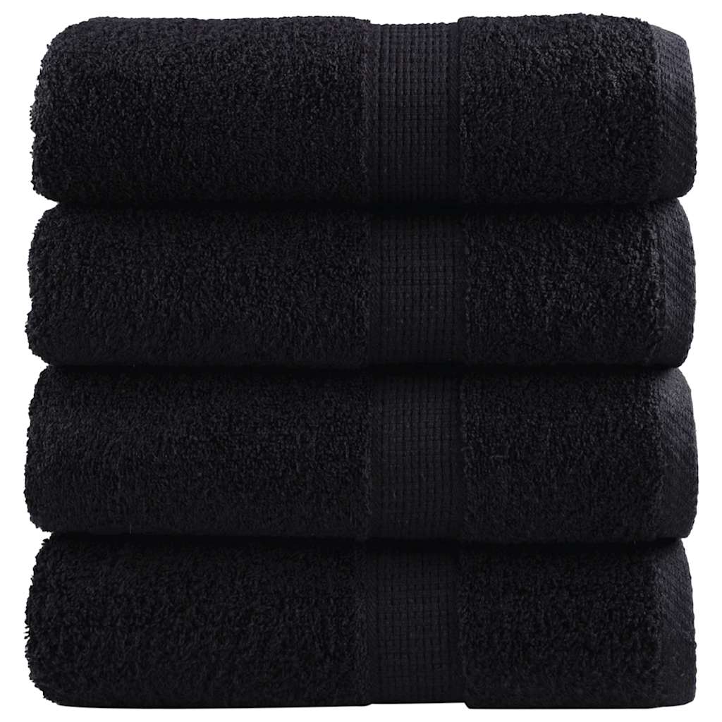 Premium Guest Towels SOLUND 4 pcs Black 30x50 cm 600 g m²