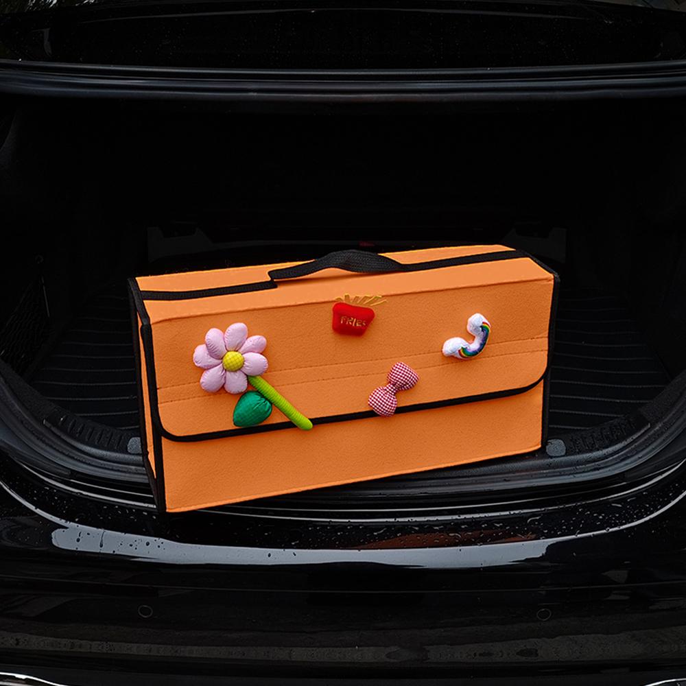 Large Anti-Slip Boot Storage Organizer Soft Felt Car Trunk Organizer with Compartments Tool Bag Accessory for Vehicle
