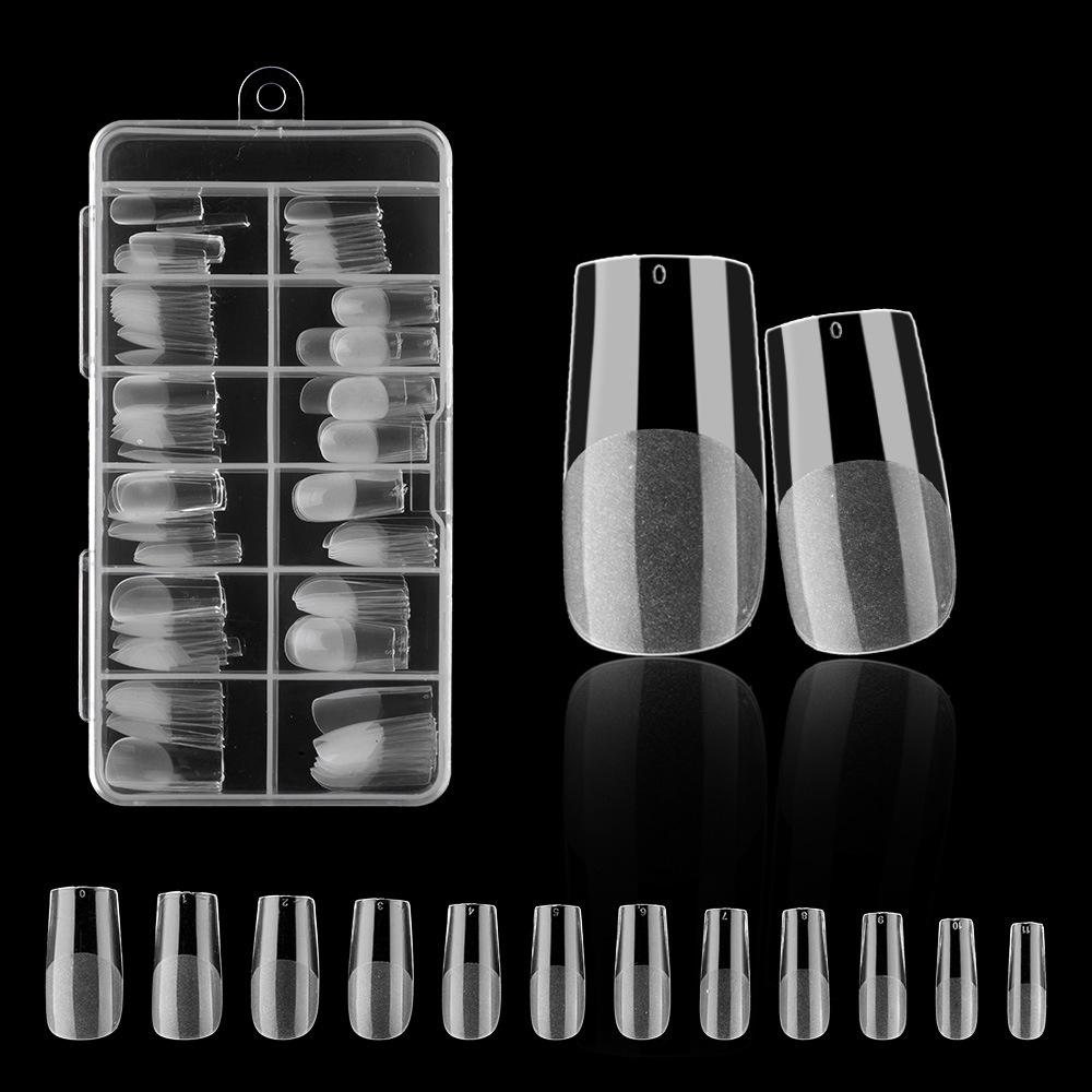 120 Pieces/box Extension False Nail Tips Acrylic Fake Finger UV Gel Polish Quick Building Mold Sculpted Full Cover Nail Tips Manicures Tool Set