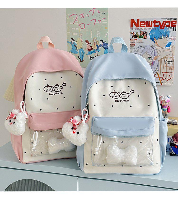 Large Capacity Japanese Style Backpack - Lightweight, Cute Cartoon Design for Female Students