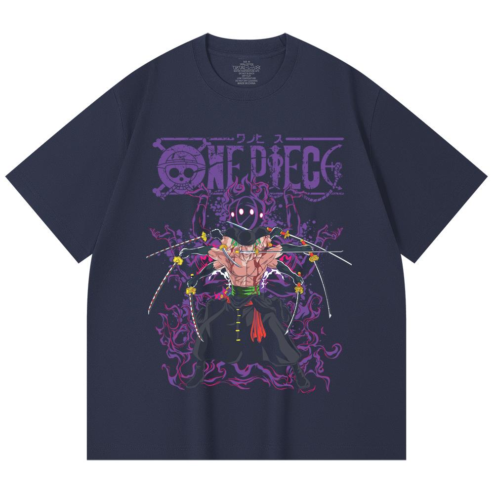 230 Gsm 100% Cotton One Piece V65 Zoro Print Unisex Heavy Cotton T Shirt
