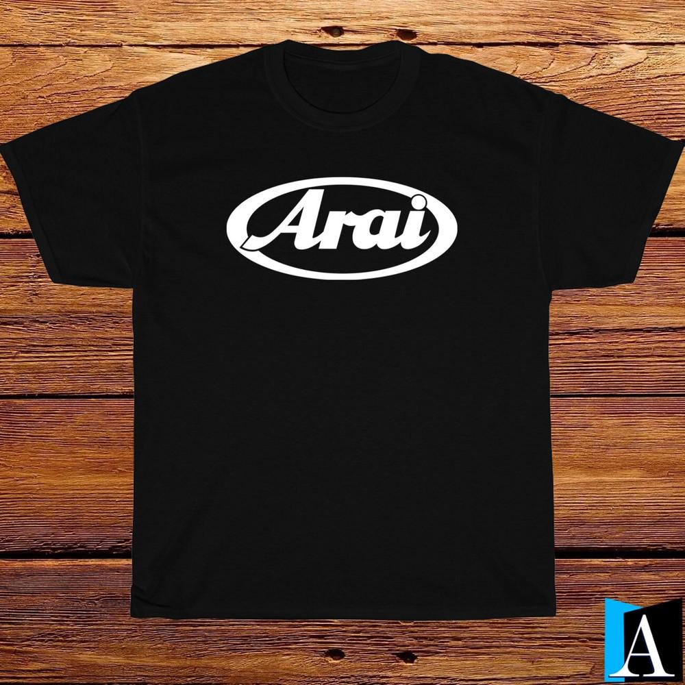 Arai Logo Schwarzes Baumwoll-T-Shirt