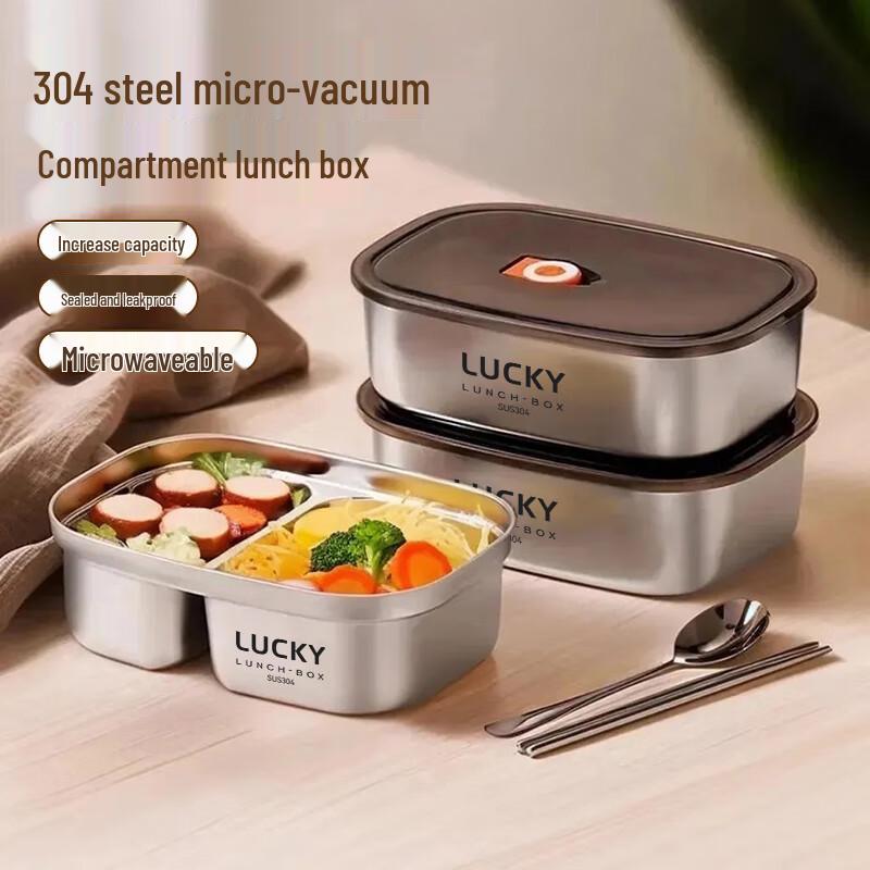 WORTHBUY 304 Stainless Steel Microwaveable Lunch Box