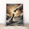 Pittura su Tela 'Santo Salvataggio Marino' - Gesù Tende la Mano, Decorazione Murale Cristiana Ispiratrice, Regalo Spirituale, Pronto da Appendere, Poster di Arte Murale sulla Fede