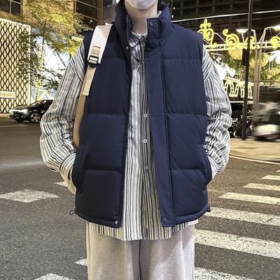 Stand-up Collar Vest for Men and Women of The Same Style, Winter New Loose Stand-up Collar Large-size Cotton-padded Jacket for Couples
