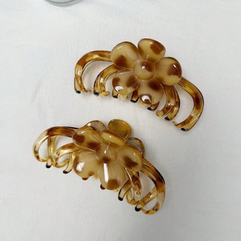 1pc Fashion New Leopard Grab Clip Hair Volume Flowers Back of Head Hair Claw Hair Clips Headwear Valentine's Day