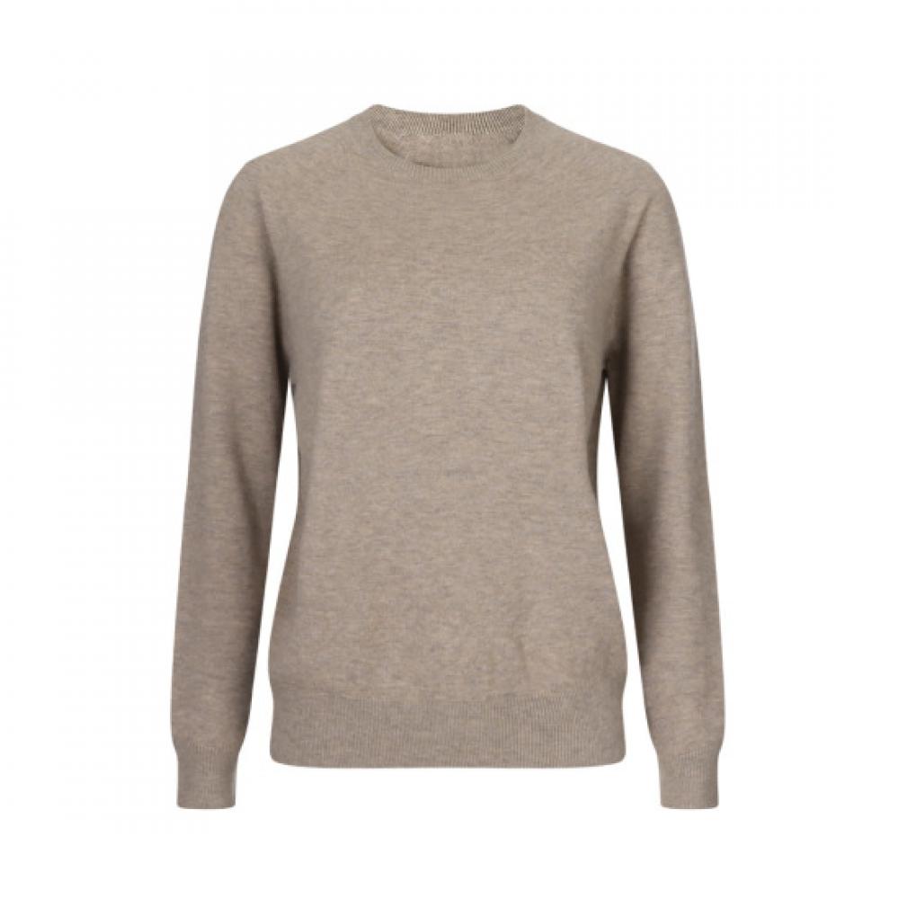 Shop   Women S Wholegarment Solid Long Sleeve Knit Light Brown Bom Wkn260044