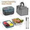 Electric Lunch Box for Adults – 90W Portable Food Warmer with 2L Stainless Steel & 1L Fruit Container, 12V/24V/110V Heated Lunch Box for Car,