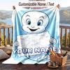 Custom Text Flannel Throw Blanket, Lightweight Cozy Bed Sofa BlanketCasper the Friendly Ghost