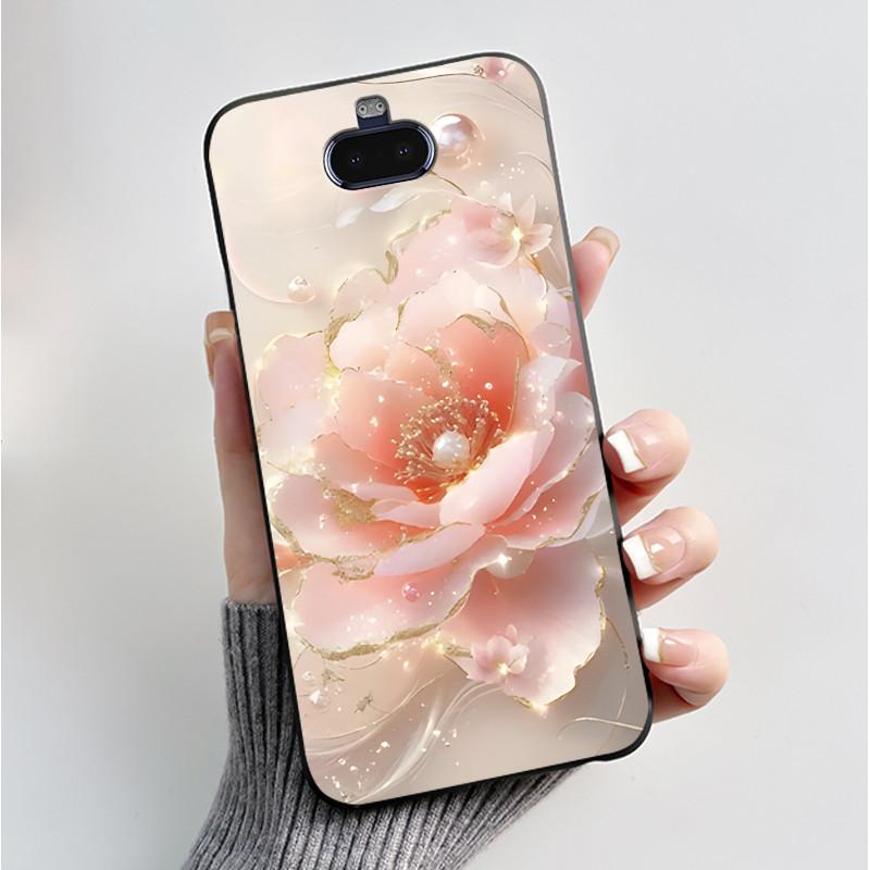 Case For Sony Xperia 20/Xperia 8/SOV42/Xperia 8 Lite Phone Case Luxury Fashion Butterfly Flowers Black Silicone Soft Back Cover