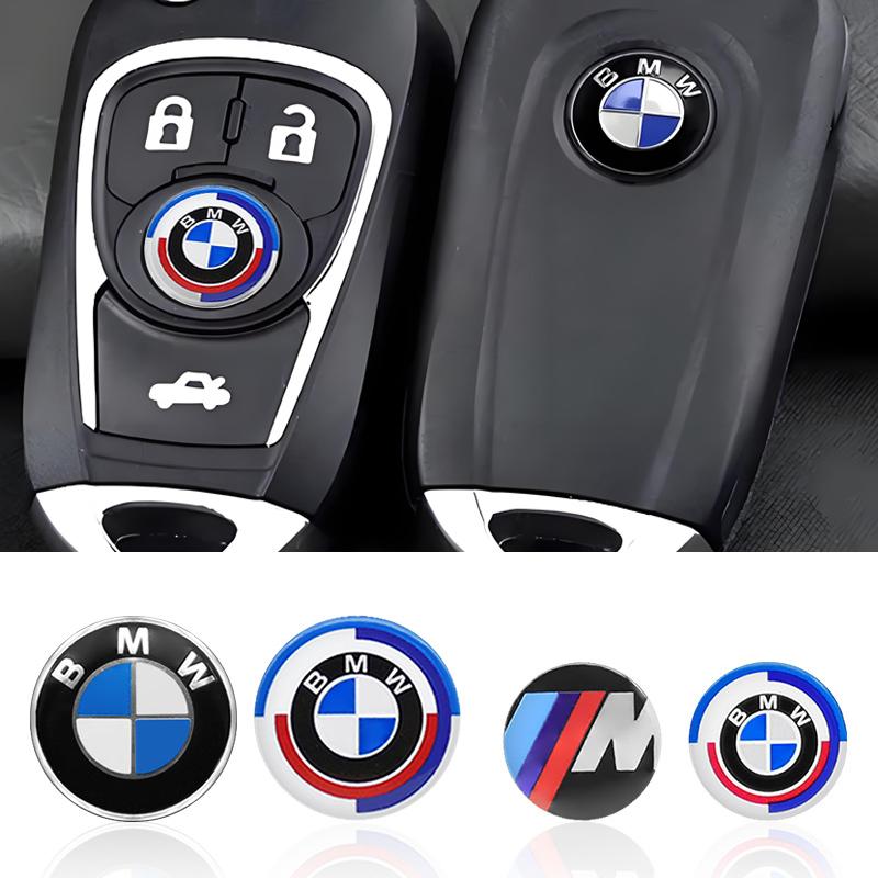 AXNX2 Stylish M 50th Anniversary 11mm 14mm Key Emblem Sticker Remote Key Badge Auto Styling Accessories For BMW E34 E46 E38 E90 E60