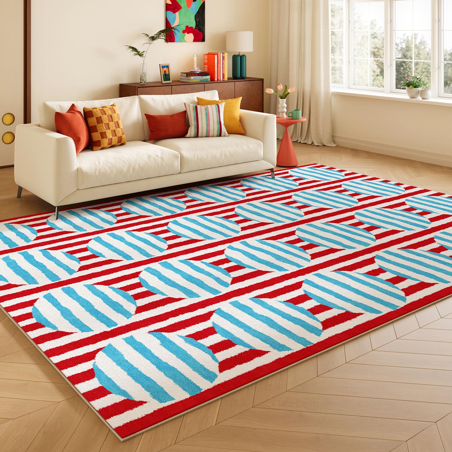 Dopamine Kleur Woonkamer Decoratie Tapijt Grote Vloerkleden voor Slaapkamer Wasbaar Lounge Vloermat Antislip Garderobe zacht Tapijt 80x120cm blue
