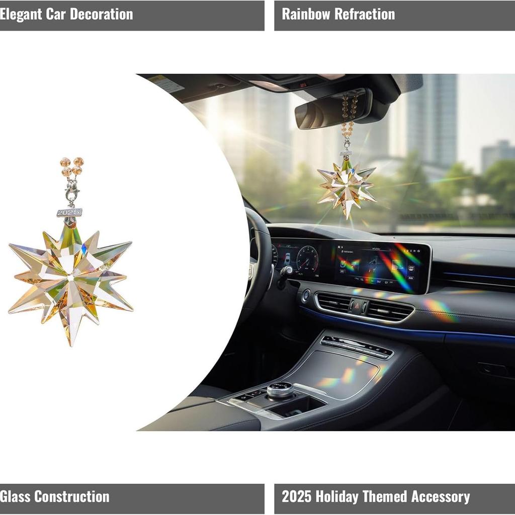 Decorative Crystal Snowflake Star, Sparkling Snowflake Star Pendant, Exquisite Colored Crystal  Home Hanging Decoration, Comes With A Gift Box.