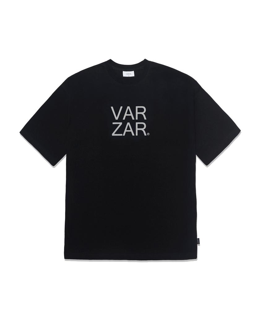 Bajal Original Silber Großes Logo Kurzarm T-Shirt Schwarz