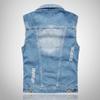 Men's Fashion Jeans Sleeveless Jacket Vest Male Black Blue Denim Jeans Vest  Man Cowboy Outdoors Waistcoat Mens Jacket Vest