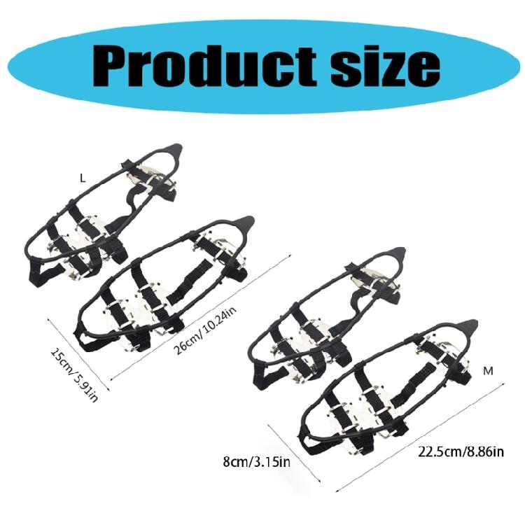 Antislip Ice Shoe Crampons with Spikes for Winter Outdoor and Skiing, 24 Teeth Ice Snow Spikes Grip for Boot and Shoe