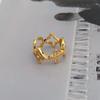 Trendy High-Quality Gold-Plated Women'S Geometric Diamond-Encrusted Four-Leaf Flower Ring Women'S Personalized Wind Ring