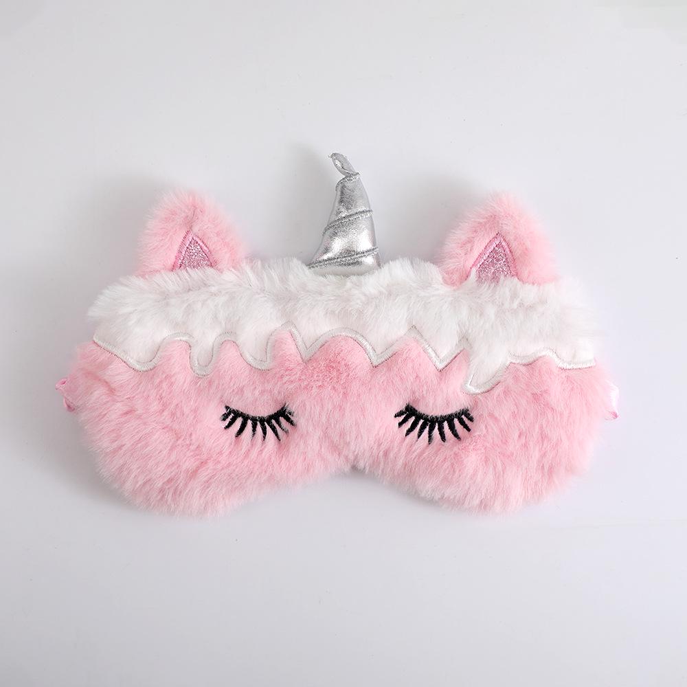 Gradient Plush Unicorn Sleep Mask - Cute, Colorful, Light-Blocking Eye Protector