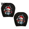 Holiday Themed Car Accessories 2Pcs Santa Headrest Covers, Christmas Printed Pillow Cases, Universal Fit Auto Interior Decoration for Most Vehicles,