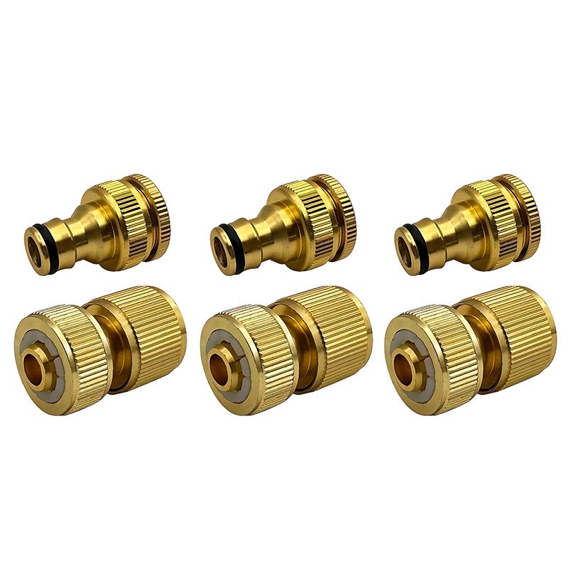 

6/12 Eu Standard Hose Fitting Kits -1/2 Inch And 3/4 Inch Faucet Fittings+1/2 Inch (13-16Mm) Garden Pipe Quick Couplings 3 sets