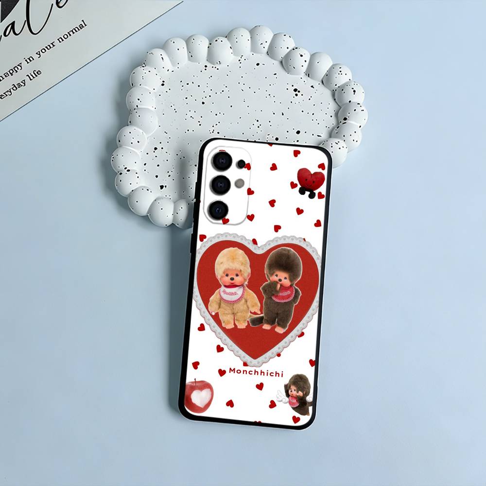 

Cute M-monch-hichis Soft Silicone Case for Samsung S25, S24, S21, S22, S23, S30, Ultra, S20, Plus, FE, Lite-Black Samsung S23ULTRA5G