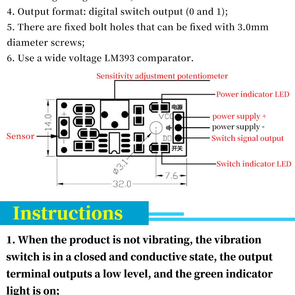 MGQH Normally Closed Type Vibration Sensor Module Alarm Sensor Module Vibration Switch SW-420 for Arduino Replacement Sensors2